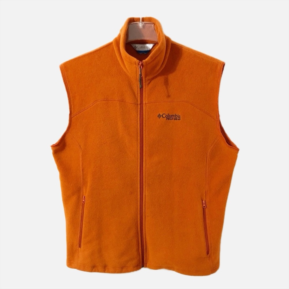 Columbia Field Gear Raw Edged at Sleeve Full Zip  Fleece Vest Mock Turtleneck